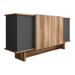 Μπουφές Aramos pakoworld σε ανθρακί - oak απόχρωση 180x45x80εκ