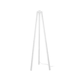 GloboStar® TRIPOD 203-0259 Μοντέρνο Επιδαπέδιο Φωτιστικό Μονόφωτο 1 x E27 IP20 Λευκό Ξύλο - Μ38 x Π38 x Υ120cm