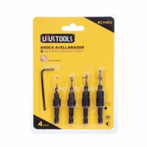 UYUSTOOLS ΣΕΤ 4 ΤΡΥΠΑΝΙΩΝ ΦΡΕΖΑΣ ΜΕ ΕΞΑΓΩΝΟ ΣΤΕΛΕΧΟΣ ΓΙΑ ΒΙΔΕΣ 6/8/10/12 BCV4SU