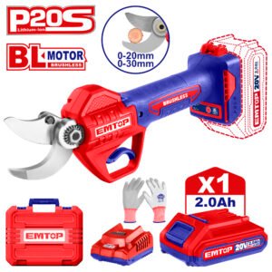 EMTOP BRUSHLESS ΚΛΑΔΕΥΤΗΡΙ Φ30mm ΜΠΑΤΑΡΙΑΣ ΛΙΘΙΟΥ 20V 1x2Ah ELSL203051