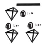 GloboStar® TRIANGLE 00621 Μοντέρνο Κρεμαστό Φωτιστικό Ράγα Τρίφωτο 3 x E27 IP20 Μαύρο Μέταλλο - Μ70 x Π22 x Y130cm - Image 22
