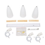 GloboStar® DILLON 00631 Μοντέρνο Κρεμαστό Φωτιστικό Ράγα Τρίφωτο 3 x E27 IP20 Λευκό Μέταλλο με Μπεζ Ξύλο - Μ54 x Π14 x Υ130cm - Image 18