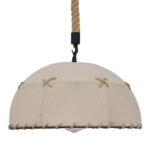 GloboStar® ANTOINETTE 01028 Vintage Κρεμαστό Φωτιστικό Καμπάνα Μονόφωτο 1 x E27 IP20 Μπεζ Σχοινί με Μπεζ Ύφασμα - Μ35 x Π35 x Υ20cm - Image 11