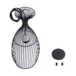GloboStar® REA 01196 Μοντέρνο Κρεμαστό Φωτιστικό Πλέγμα Μονόφωτο 1 x E27 IP20 Μαύρο Μέταλλο με Λευκό Ύφασμα - Μ18 x Π18 x Υ43cm - Image 22