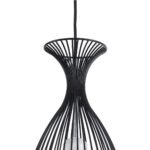 GloboStar® REA 01196 Μοντέρνο Κρεμαστό Φωτιστικό Πλέγμα Μονόφωτο 1 x E27 IP20 Μαύρο Μέταλλο με Λευκό Ύφασμα - Μ18 x Π18 x Υ43cm - Image 20