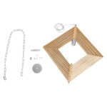 GloboStar® OCTAVE 01431 Μοντέρνο Κρεμαστό Φωτιστικό Οροφής Μονόφωτο 1 x E27 IP20 Μπεζ Ξύλο - Μ64 x Π64 x Y66cm - Image 29