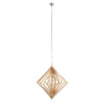 GloboStar® OCTAVE 01431 Μοντέρνο Κρεμαστό Φωτιστικό Οροφής Μονόφωτο 1 x E27 IP20 Μπεζ Ξύλο - Μ64 x Π64 x Y66cm - Image 19