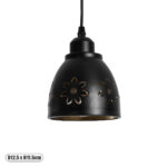 GloboStar® COOLIE 01479 Μοντέρνο Κρεμαστό Φωτιστικό Οροφής Μονόφωτο 1 x E27 Μεταλλικό Μαύρο Λευκό Καμπάνα Φ13 x Υ14cm