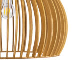 GloboStar® SCANDINAVIA 01699 Μοντέρνο Κρεμαστό Φωτιστικό Πλέγμα Μονόφωτο 1 x E27 IP20 Μπεζ Ξύλο - Μ44 x Π44 x Υ28cm - Image 21