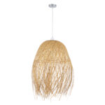 GloboStar® MANILA 01714 Boho Κρεμαστό Φωτιστικό Πλέγμα Μονόφωτο 1 x E27 IP20 Μπεζ Ξύλο - Μ45 x Π45 x Υ60cm - Image 14