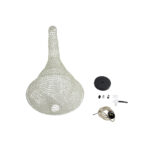 GloboStar® KENTUCKY 01871 Vintage Κρεμαστό Φωτιστικό Πλέγμα Μονόφωτο 1 x E27 IP20 Μπεζ Μέταλλο - Μ35 x Π35 x Υ60cm - Image 11