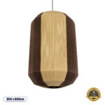 GloboStar® SALERNO 02076 Boho Κρεμαστό Φωτιστικό Οροφής Μονόφωτο 1 x E27 AC220-240V IP20 - Φ50 x Υ80cm - Μπεζ με Καφέ Λεπτό Νήμα Βαμβακερό Πλέγμα Καμπάνα - 5 Χρόνια Εγγύηση