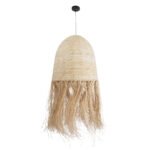 GloboStar® AREMBEPE 02179 Boho Κρεμαστό Φωτιστικό Πλέγμα Μονόφωτο 1 x E27 IP20 Μπεζ Ράφια - Μ60 x Π60 x Υ130cm - Image 14