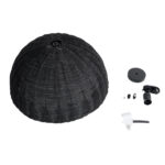GloboStar® MONTANA 02383 Boho Κρεμαστό Φωτιστικό Καμπάνα Μονόφωτο 1 x E27 IP20 Μαύρο Ξύλο - Μ50 x Π50 x Υ25cm - Image 10