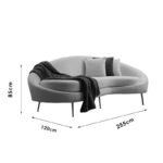 Καναπές 3θέσιος PWF-0589 pakoworld ύφασμα cream 255x120x85εκ - Image 4