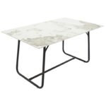 Τραπέζι Revello pakoworld sintered stone λευκό μαρμάρου-μαύρο 150x90x75εκ - Image 4