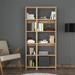 Βιβλιοθήκη Alkathi pakoworld σε oak απόχρωση 77x22x160εκ - Image 2