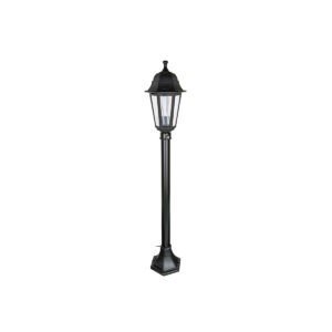 GloboStar® VITRO 203-0192 Vintage Επιδαπέδιο Φωτιστικό Κολωνάκι Κήπου Μονόφωτο 1 x E27 IP44 Μαύρο Πλαστικό Σώμα - Μ16 x Π16 x Υ100cm