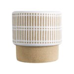 GloboStar® Artificial Garden AMARETTO 20543 Διακοσμητικό Κεραμικό Κασπώ Γλάστρα - Flower Pot Μπεζ με Λευκό Φ11 x Υ11cm - Image 12