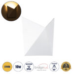 GloboStar® STEALTH 60518 Φωτιστικό Τοίχου - Απλίκα Αρχιτεκτονικού Φωτισμού Εσωτερικού/Εξωτερικού Χώρου Up or Down LED 10W 1000lm 60° AC220-240V Αδιάβροχο IP65 - Σώμα Αλουμινίου & Tempered Glass - Μ17 x Π17 x Υ7.5cm - Θερμό Λευκό 2700K - Λευκό - Bridgelux
