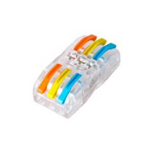 GloboStar® FAST-CONNECT 69908 Τριπλή Κλέμα Ταχείας Σύνδεσης & Διακλάδωσης Καλωδίων - 3 x Είσοδοι & 3 x Έξοδοι με Συμβατή Διατομή Καλωδίων 0.08mm² έως 2.5mm² - 250V/4KV 32A Max - Μ4 x Π4 x Υ1.5cm - Διάφανο με Πορτοκαλί