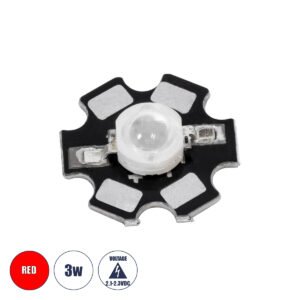 GloboStar® 73747 High Power Star LED - Υψηλής Ισχύος Star LED 3W DC 2.1V Κόκκινο Φ2 x Υ0.6cm - 2 Χρόνια Εγγύηση