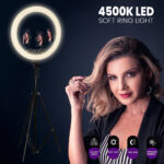 GloboStar® 75804 Professional Digital Ring Light Φ36cm LED SMD 50W 5000lm 180° AC 230V με Καλώδιο Τροφοδοσίας Πρίζας - Ασύρματο Χειριστήριο RF 2.4Ghz Εναλλαγής Χρωμάτων & 3 Βάσεις Τηλεφώνου - Πολύχρωμο RGBW+WW Dimmable - Image 22