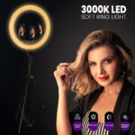GloboStar® 75804 Professional Digital Ring Light Φ36cm LED SMD 50W 5000lm 180° AC 230V με Καλώδιο Τροφοδοσίας Πρίζας - Ασύρματο Χειριστήριο RF 2.4Ghz Εναλλαγής Χρωμάτων & 3 Βάσεις Τηλεφώνου - Πολύχρωμο RGBW+WW Dimmable - Image 23