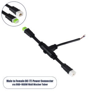 GloboStar® 90711 Ταχυσύνδεσμος Τροφοδοσίας T για Wall Washer Tuber - 2 Καλώδια +/- σε Power Connector 5 PIN Male & Power Connector 5 PIN Female για Πολύχρωμα RGB+RGBW Tuber