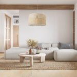 GloboStar® YOTTO 01822 Boho Κρεμαστό Φωτιστικό Καπέλο Μονόφωτο 1 x E27 IP20 Μπεζ Ξύλο - Μ55 x Π55 x Y30cm - Image 11