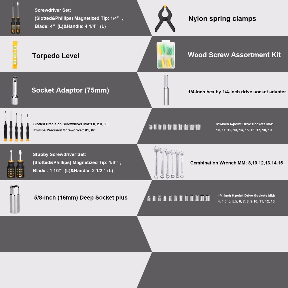 8936 Σετ 168 Εργαλείων Χειρός DEKO DKMT168 - Image 2