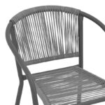 Πολυθρόνα Lindaria pakoworld στοιβαζόμενη μέταλλο-pe rattan σε ανθρακί απόχρωση 54x63x74εκ - Image 6