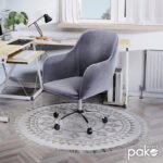 Καρέκλα γραφείου εργασίας Xever pakoworld βελούδο γκρι - Image 2