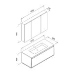 Πάγκος BELLA Ανθρακί MDF 18mm Λάκα 100 S3BBEL100ANM101x46.5x46cm - Image 2