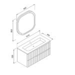 Πάγκος ENZA Λευκό MDF 18mm Λάκα 100 3SENZ100WHM 101x46.5x52cm - Image 2