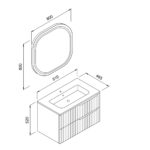 Σετ Έπιπλο Μπάνιου ENZA Λευκό MDF 18mm Λάκα 80 9SENZ080WHM - Image 2