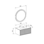 Σετ Έπιπλο Μπάνιου HOLE Λευκό MDF 18mm Λάκα 85 9SHOL085WHM - Image 2