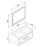 Πάγκος NAPOLI Λευκό MDF 18mm Λάκα 85 S3NAP085WHM 85x45.5x44cm - Image 2