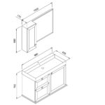 Σετ Έπιπλο Μπάνιου STELLA Λευκό MDF 18mm Λάκα 100 9SSTE100WHM - Image 2