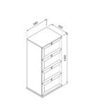 Στήλη STELLA Λευκή 54 MDF 18mm Λάκα 3CSTE054WHM κρεμαστή - Image 2