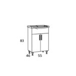 Πάγκος SIENA HARMONY NEW 55 S3BSI055HN0 51x34x83cm, Νιπτήρας 55x46cm - Image 3