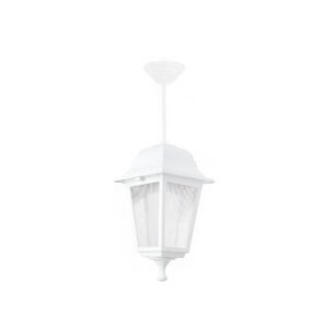 GloboStar® SOLME 203-0219 Vintage Κρεμαστό Φωτιστικό Φαναράκι Μονόφωτο 1 x E27 IP44 Λευκό Πλαστικό Σώμα - Μ15 x Π15 x Υ50cm