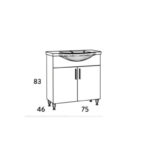 Σετ Έπιπλο Μπάνιου SIENA WHITE 75 9SSI075GL0W Πάγκο 72x34x83cm - Image 9