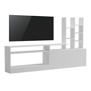 Σύνθετο σαλονιού Seruno pakoworld σε λευκή απόχρωση 170x25x100εκ