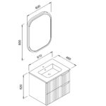Σετ Έπιπλο Μπάνιου ENZA Ανθρακί MDF 18mm Λάκα 60 9SENZ060ANTM - Image 2