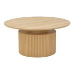 Τραπέζι σαλονιού Opols pakoworld mdf σε  φυσική απόχρωση Φ90x42εκ