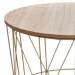 Τραπέζι σαλονιού Kumi pakoworld oak-χρυσό Φ41x40εκ - Image 2