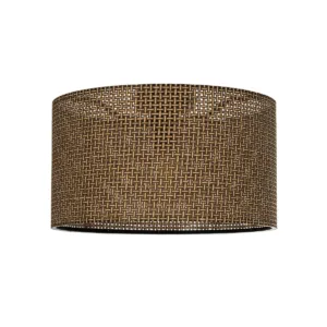 GloboStar® CILIO 203-0156 Μοντέρνο Φωτιστικό Οροφής Καπέλο Μονόφωτο 1 x E27 IP20 Καφέ Διάτρητο Ύφασμα - Μ38 x Π38 x Υ21cm