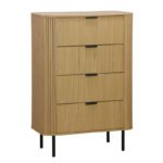 Συρταριέρα Scandi pakoworld με 4 συρτάρια φυσικό 79x46x115εκ