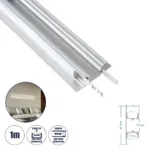 GLOBOSTAR® ALP-WALL-UPDOWN CONCEALED 70844-1M Επιφανειακό Προφίλ Αλουμινίου Ειδικό για Δημιουργία Κρυφού Φωτισμού Up & Down με Λευκό Γαλακτερό Πατητό Κάλυμμα για Ταινίες LED IP20 - Ασημί - Μ100 x Π5 x Υ1.7cm